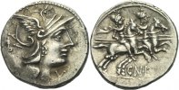RÖMISCHE REPUBLIK Denar Cn. Lucretius Trio, 136 v. Chr.