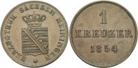 Sachsen Meiningen Kreuzer 1854 vz Bernhard II. Erich, 1806 - 1866 25,00 EUR 