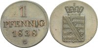 Sachsen Pfennig 1838 vz Friedrich August II., 1836 - 1854 50,00 EUR 