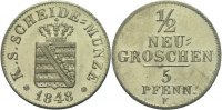 Sachsen 1/2 Neugroschen 1848 Stempelglanz Friedrich August II., 1836 - 1854 50,00 EUR 