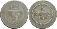 Baden 1/2 Kreuzer Carl Friedrich, 1806 - 1811