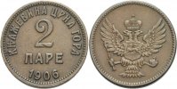 Montenegro 2 Pare 1906 ss Nikolaus, 1860 - 1918 11,00 EUR 