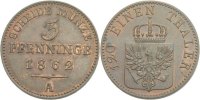 Preussen Berlin 3 Pfennige Wilhelm I., 1861 - 1888