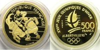 Gedenkmünzen 500 Francs 1990 Hockey sur glace / Bouquetin BE