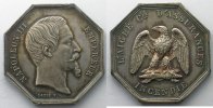 Numismatik der Versicherungsgesellschaften Jeton octogonal en argent Napoléon III SUP