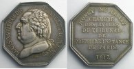 Numismatique de la Justice Paris jeton octogonal en argent Louis XVIII 1817 SUP - silver
