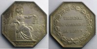 Numismatique de la Justice jeton octogonal en argent Tribunal de commerce de Rouen SUP - silver