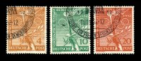 Germany Berlin - Vorolympische Festtage Ausgabetag 20. Juni 1952 4, 10 und 20 ..