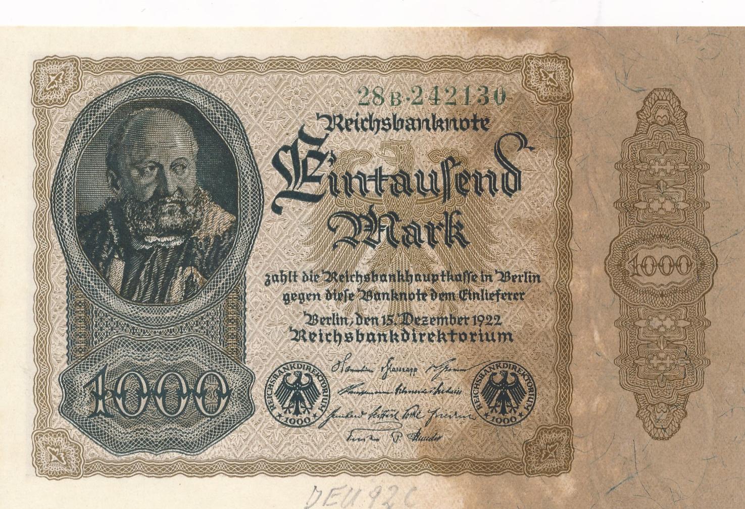 Deutschland Mark Reichsbanknote Fz B Nr Ma Shops