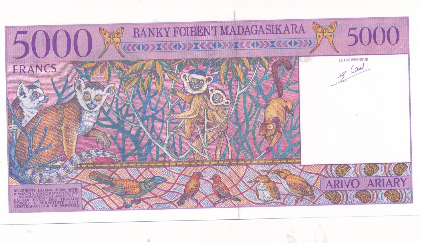 Madagascar Francs Ariary Geldschein Banknote Nanky Foiben