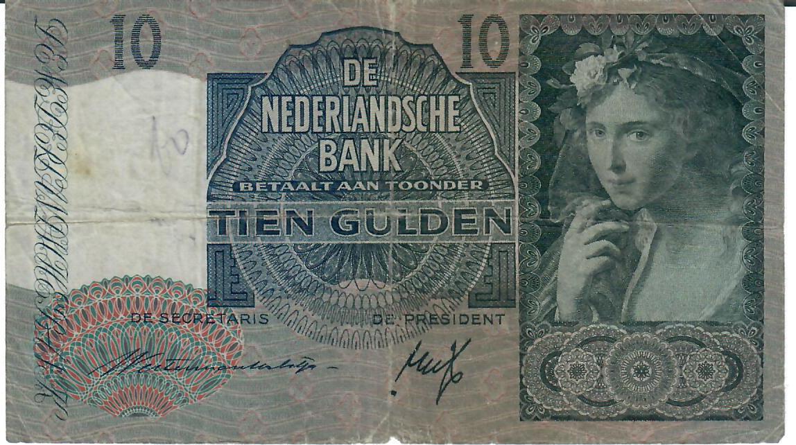 Niederlande 10 Gulden 1941 Banknote Geldschein VF MA Shops