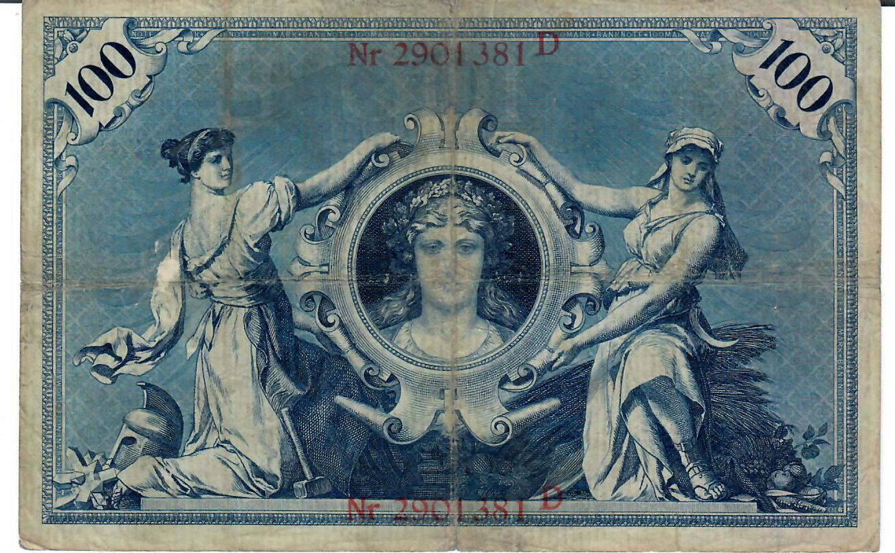 Deutschland Deutches Reich 100 Mark 1898 Banknote Geldschein F IV MA