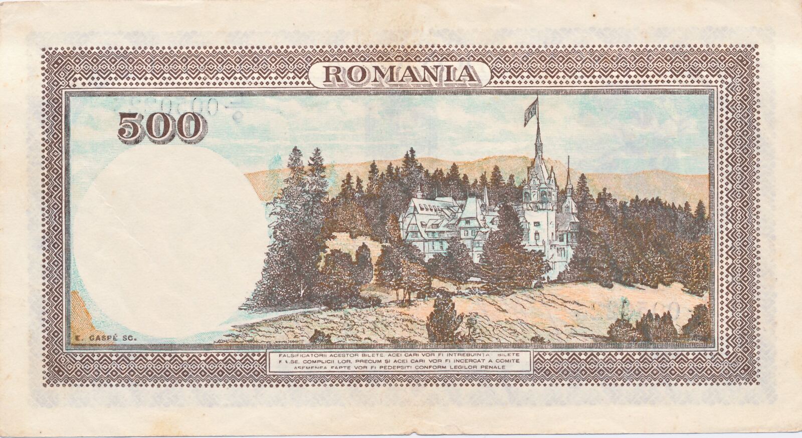 Rum Nien Romania Lei Geldschein Banknote Cinci Sute Lei Aef