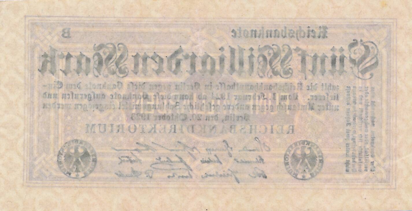 Deutschland Deutsches Reich Milliarden Mark Reichsbanknote Ohne