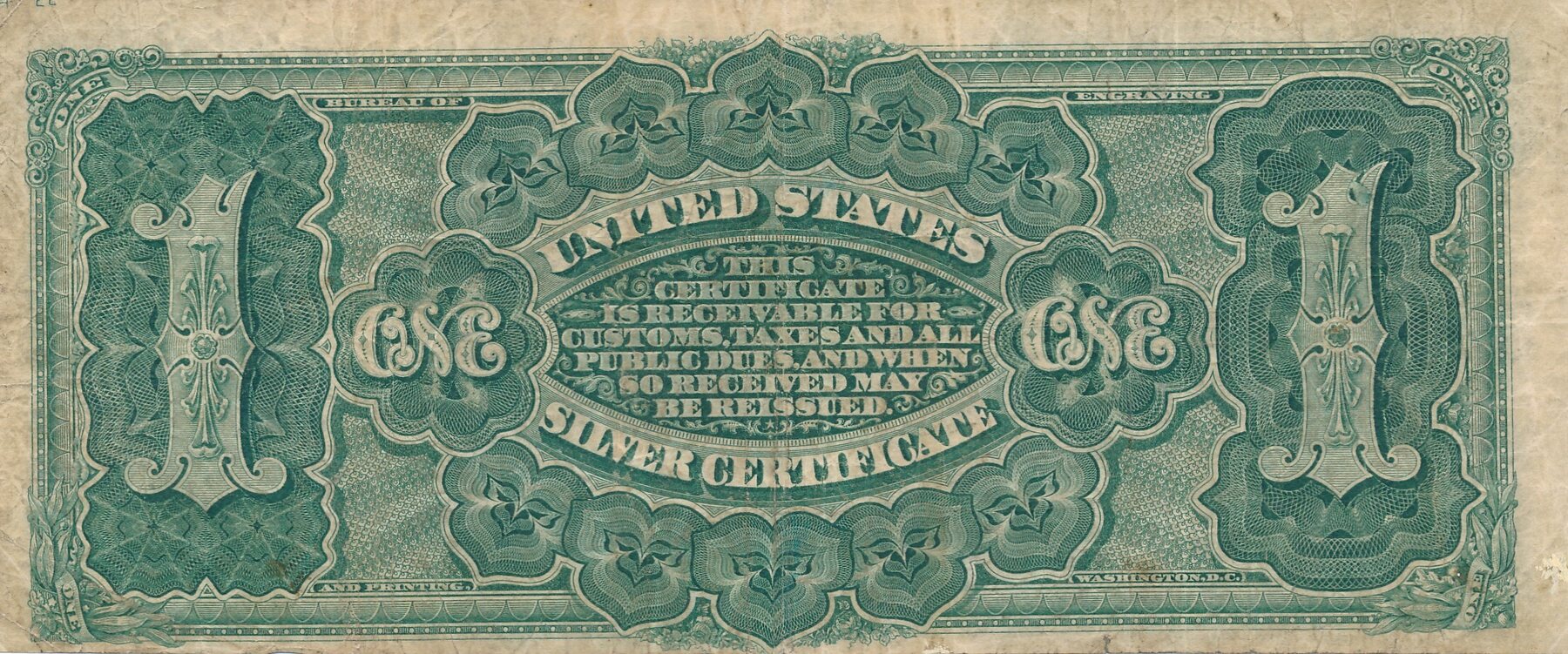 Usa Vereinigte Staaten V Amerika Dollar Silver Certificate