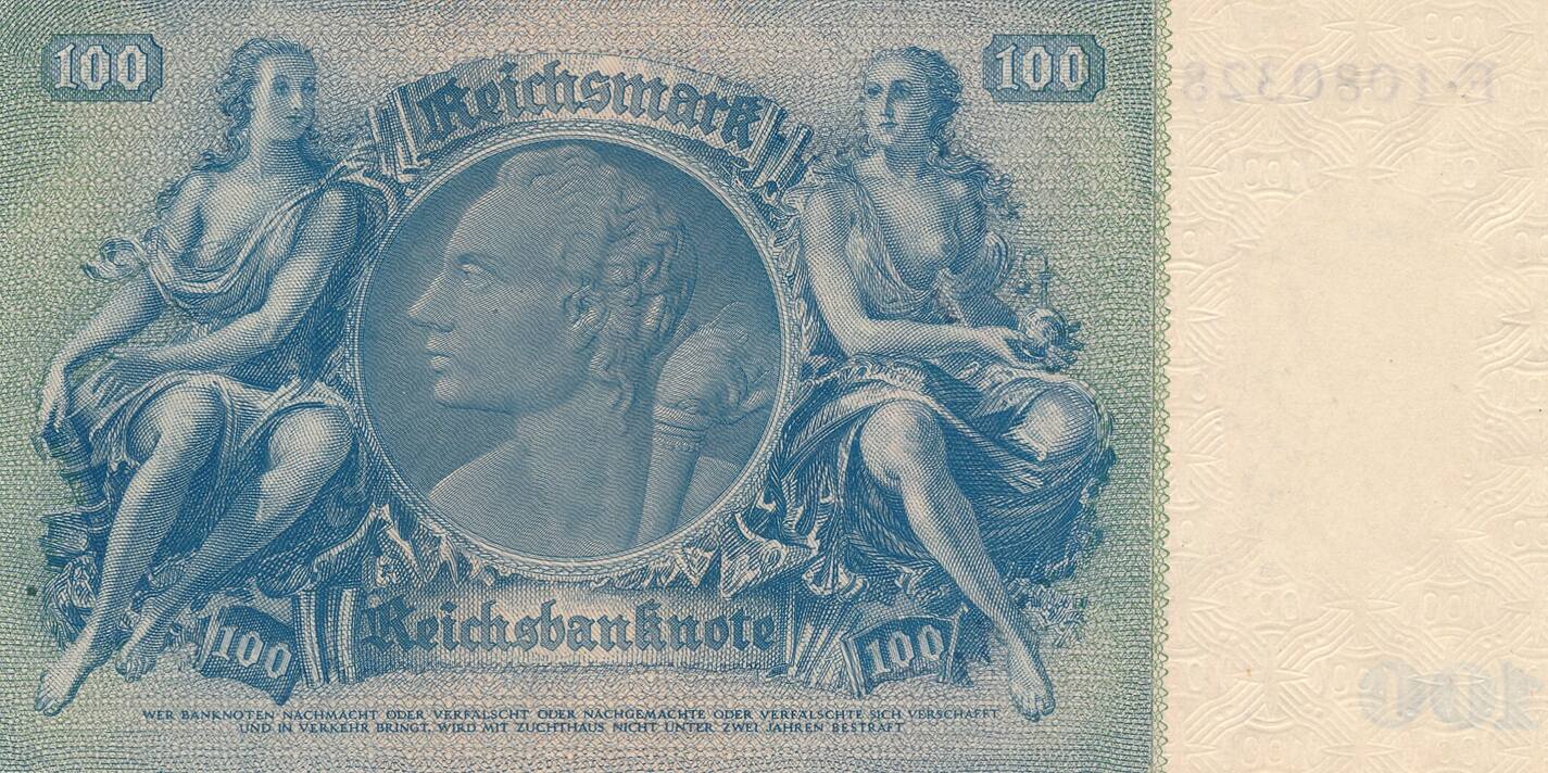 Deutschland Drittes Reich Deutsches Reich 100 Mark Reichsmark