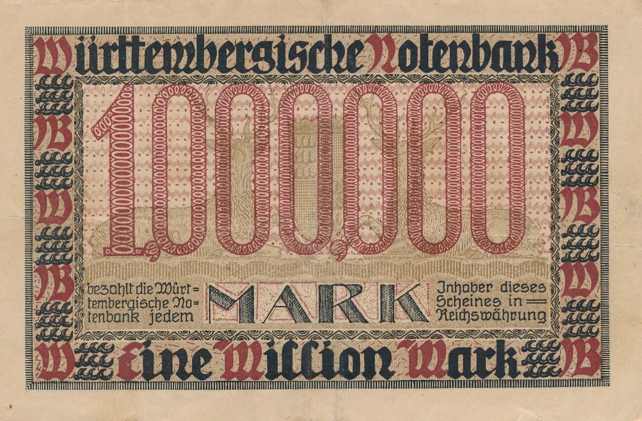 Deutsches Reich Deutschland Million Mark Notgeldschein Notgeld