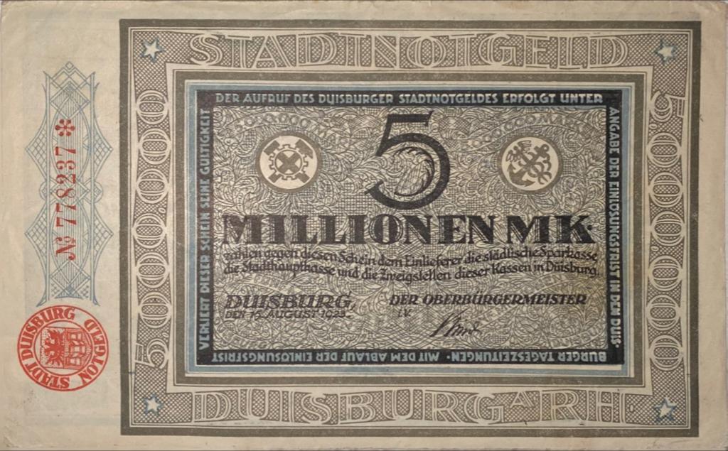 Deutschland Deutsches Reich Millionen Mark Notgeld