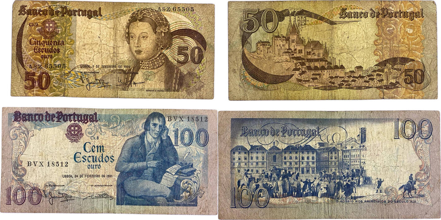 Portugal Escudos Banknoten St Ck Lot Iv V Ma Shops