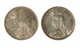 England Double Florin England, Double Florin 1890 -unz