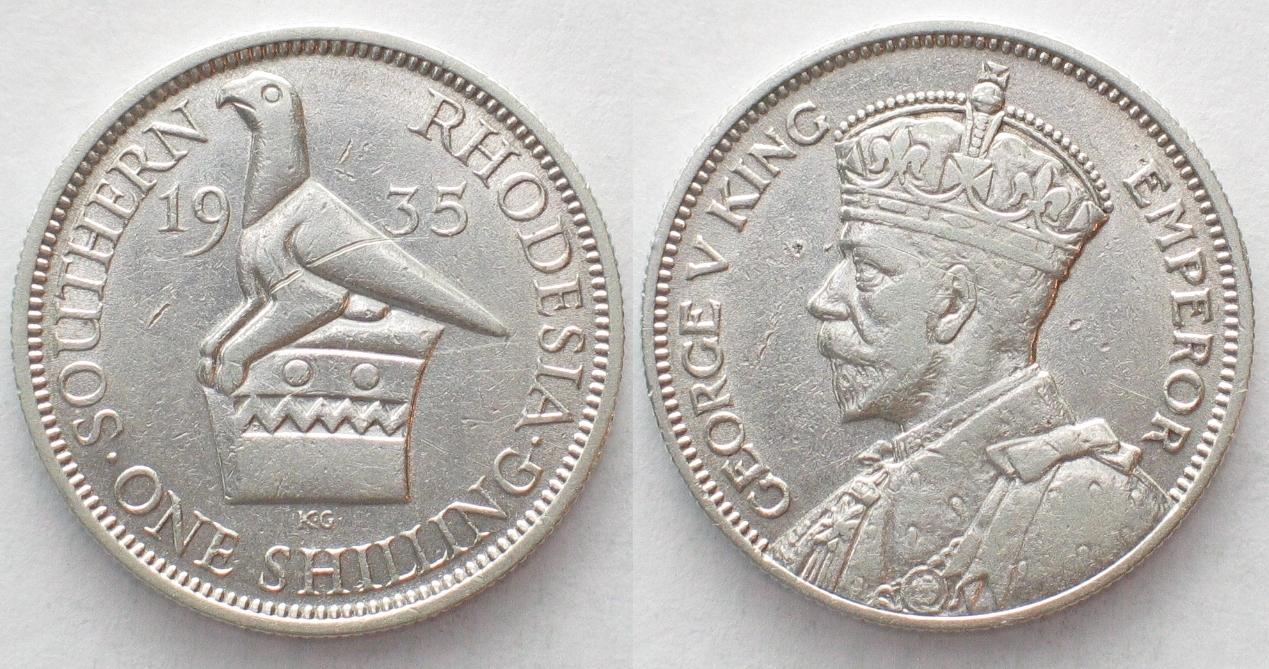 Südrhodesien SOUTHERN RHODESIA Shilling 1935 GEORGE V silver XF EF