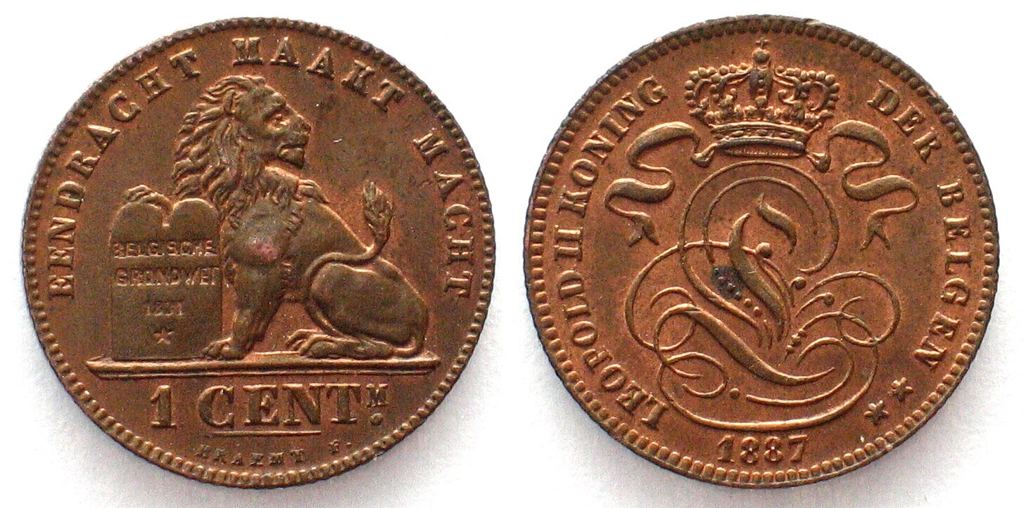 Belgien Belgium Centime Leopold Ii Copper Unc Ma Shops