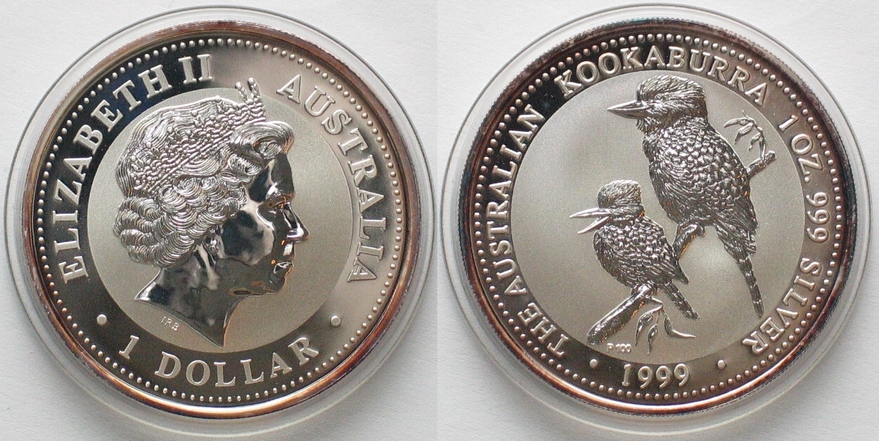 Australien AUSTRALIAN KOOKABURRA 1 1999 Silver 1 Oz BU MA Shops