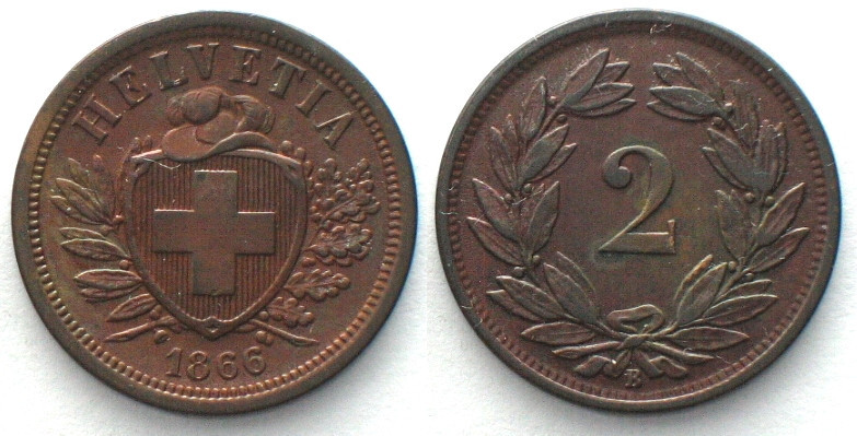 Schweiz Switzerland Rappen Bronze Scarce Au Ma Shops