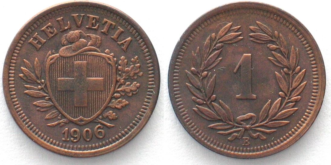 Schweiz Switzerland Rappen Bronze Scarce Year Xf Ef Ma Shops