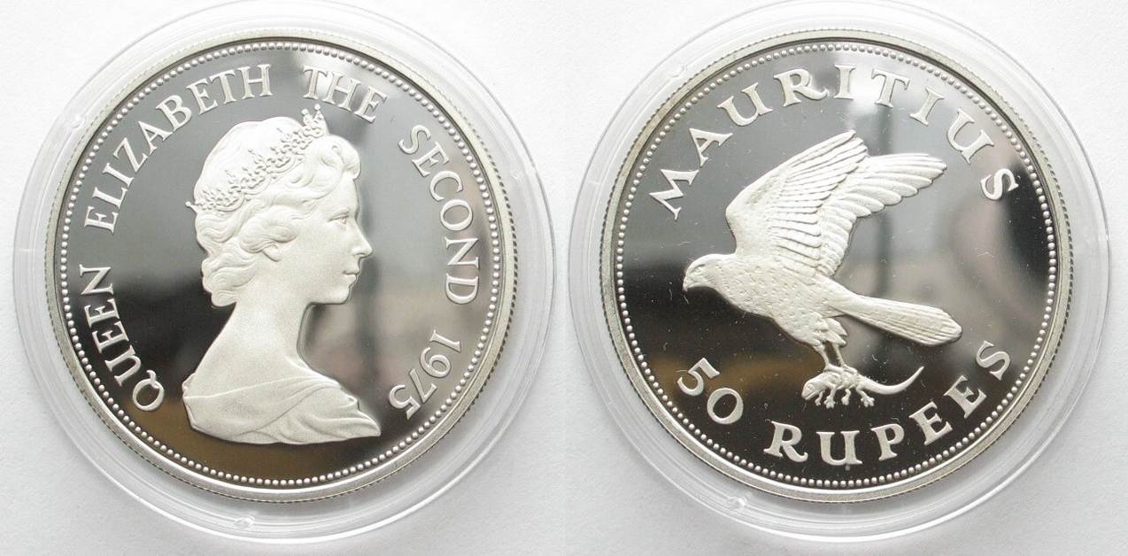 Mauritius Rupees Kestrel Silver Proof Scarce Ma Shops