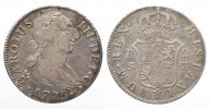 Spanien SPAIN 2 Reales 1773 CF Seville CARLOS III silver VF+ RARE!!! # 63069