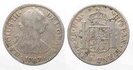 Mexiko MEXICO 2 Reales 1787 FM Mo-Mexico City CARLOS III silver aVF # 63741