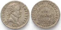 Frankreich FRANCE 1/2 Franc 1808 BB-STRASBOURG NAPOLEON I silver aXF! # 83124