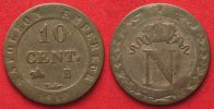 Frankreich FRANCE 10 Centimes 1810 B-ROUEN NAPOLEON I billon VF # 83128