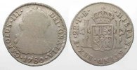 Bolivien BOLIVIA 2 Reales 1780 PR Potosi CHARLES III silver F/aVF # 86582