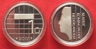 Niederlande NETHERLANDS 1 Gulden 2001 BEATRIX - FAREWELL TO GULDEN - silver Proof # 87424