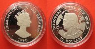 Bahamas BAHAMAS 10 Dollars 1990 COLUMBUS DISCOVERY silver Proof # 88564