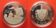 Kuba CUBA 10 Pesos 1989 TIERRA, TIERRA! silver Proof date in waves RARE!!! # 88574