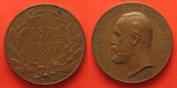Schweden - Medaillen SWEDEN 1897 SILVER JUBILEE OF REIGN OSCAR II bronze by Lindberg 39mm # 88636