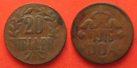 Deutsch-Ostafrika GERMAN EAST AFRICA 20 Heller 1916 T-TABORA copper XF # 88702