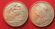 England GROSSBRITANNIEN Crown 1898 ANNO LXII VICTORIA Silber ERHALTUNG! # 90564