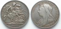 England GROSSBRITANNIEN Crown 1900 ANNO LXIV VICTORIA Silber # 90565