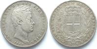 Italien - Sardinien SARDEGNA 5 Lire 1844 P-GENOVA CARLO ALBERTO argento BB # 90566
