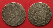 Vatikan CLEMENTE VIII 1592 Testone ROMA S. PETRVS argento RARA!# 90569