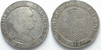 Italien - Neapel, Königreich REGNO di NAPOLI Piastra da 120 Grana 1805 FERDINANDO IV argento BB # 90575