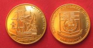 Kongo - Brazzaville CONGO 100 Francs 1991 SPANISH GALLEON gold plated steel UNC! SCARCE!!!# 90582