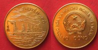 Vietnam VIETNAM 10 Dong 1988 DRAGON SHIP Cu-Ni UNC RARE! # 90583