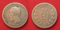 Norwegen NORWEGEN 1 Krone 1877 OSCAR II. Silber # 90591