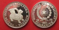 Paraguay PARAGUAY 150 Guaranies 1973 MIXTECA CULTURE SCULPTURE silver RARE!!! # 90645