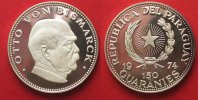 Paraguay PARAGUAY 150 Guaranies 1973 OTTO VON BISMARCK silver RARE!!! # 90650